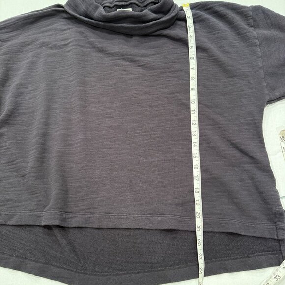 J.Crew Vintage Fleece Turtleneck Sweatshirt Women’s 2X Black Gray Slouchy Soft - Picture 5 of 7
